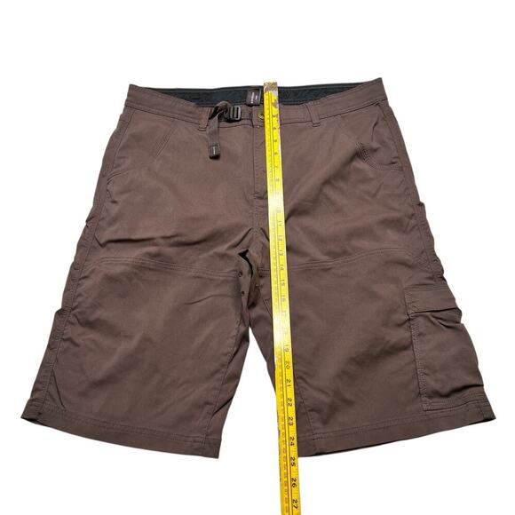 prAna Breath Stretch Shorts 11" Inseam Cargo Belted Hiking Outdoor Men's Sz XL - Picture 2 of 10